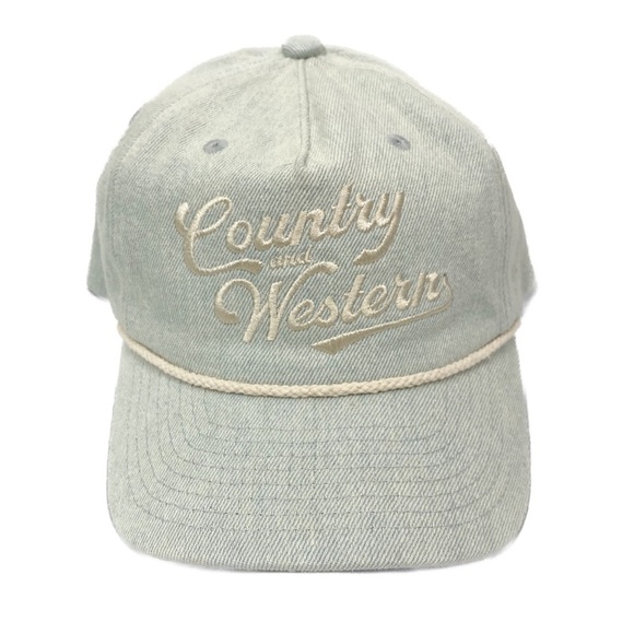 Southern Supply Hat Company Country and Western Trucker Hat Denim Blue Snapback - Picture 2 of 8